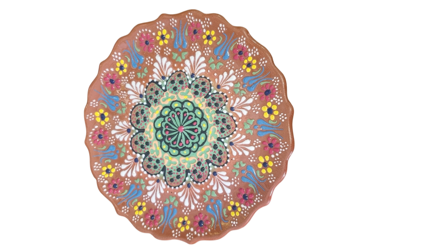 TURKISH PLATE 20CM, CHARACTER: BROWN GREEN CENTRE