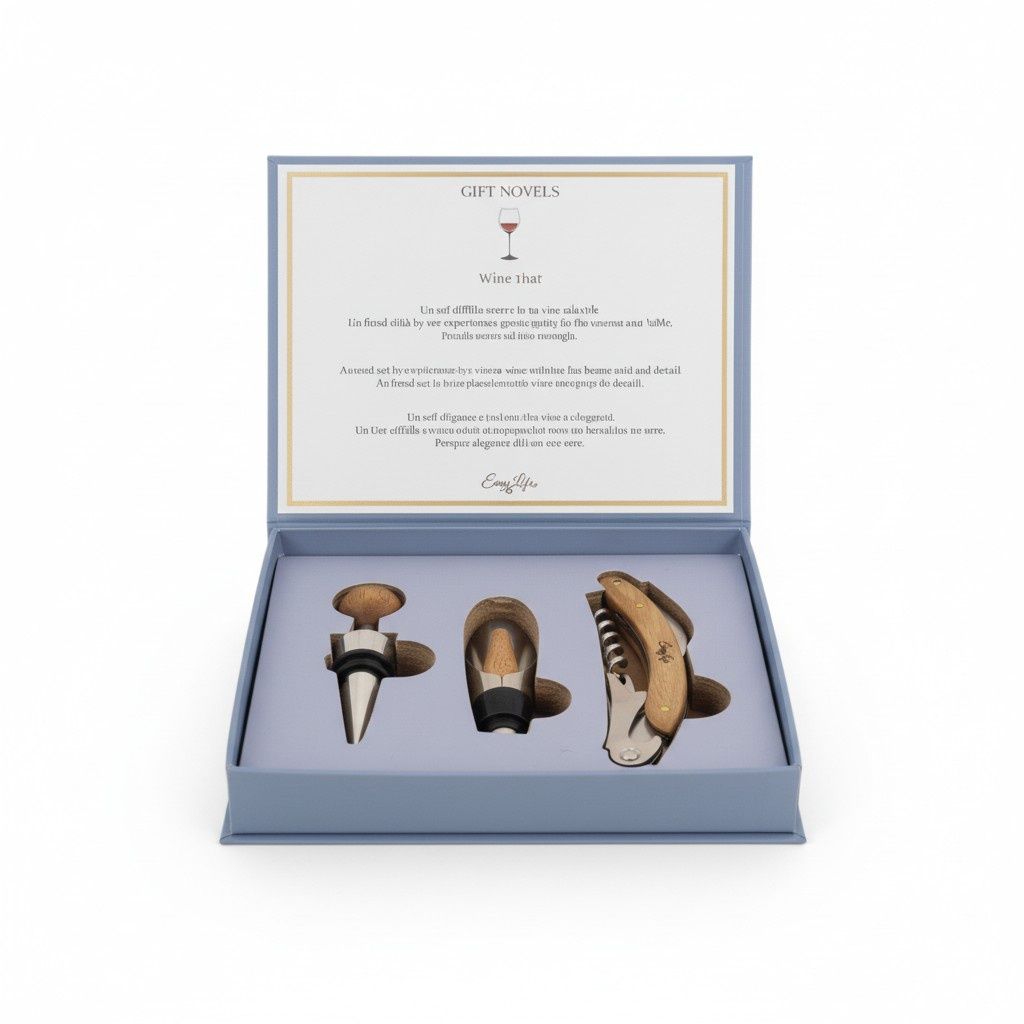 3-PIECE WINE SET - BOTTLE OPENER + STOPPER + POURER