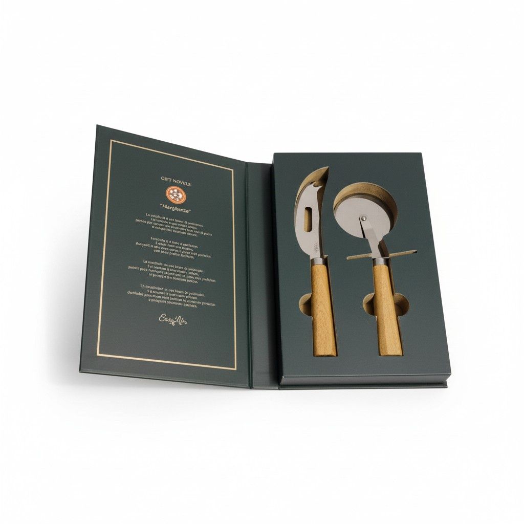 2-PIECE PIZZA SET - PIZZA KNIFE + PIZZA CUTTER