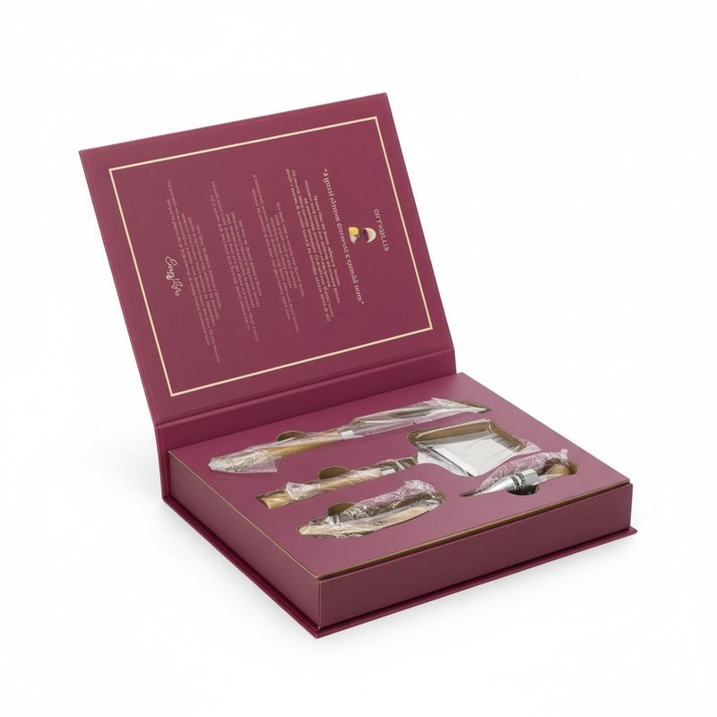 4-PIECE SET - KNIFE + CHEESE SLICER + BOTTLE OPENER + STOPPER