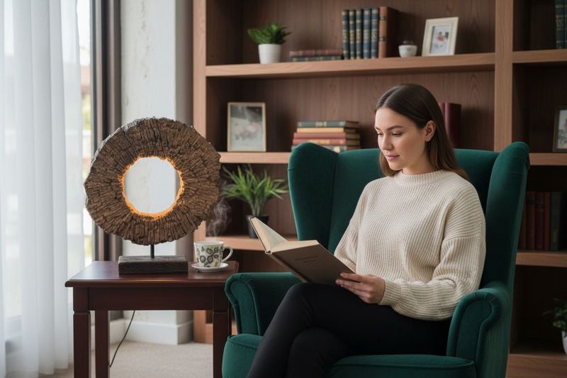 WOOD EFFECT LED LAMP 38CM
