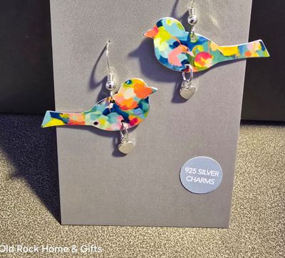 COLOURFUL BIRD EARRINGS