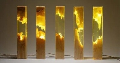 lampen hout en epoxy
