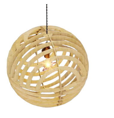 Furniture-art Bol lamp met zowel horizontale als verticale lamellen  38x38x38cm
