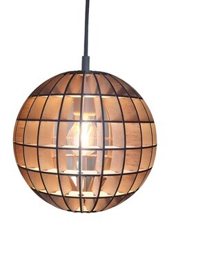 Furniture-art bol lamp met horizontale en verticale lamellen  24x24x24cm