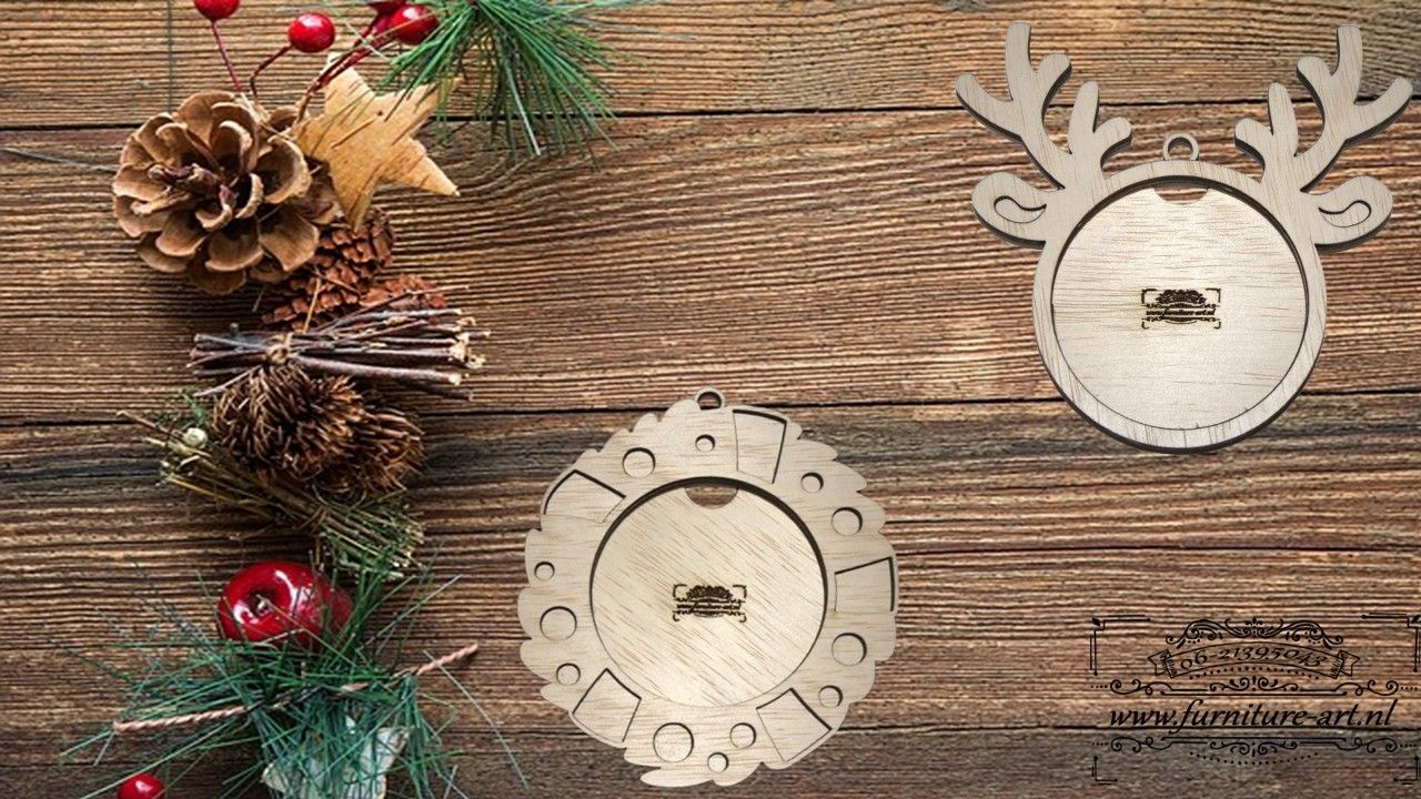 Set van 2 kerstballen in 3d voor foto