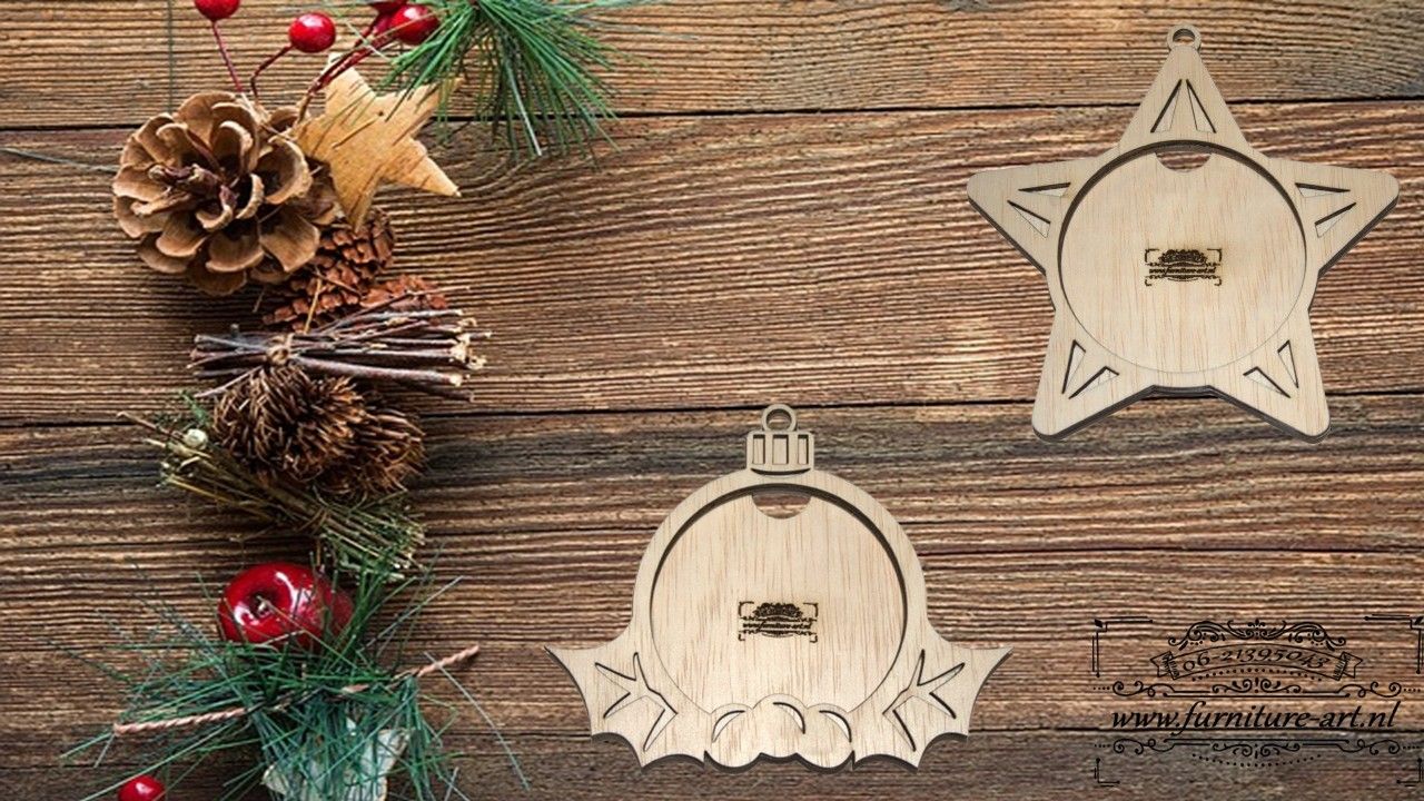 Set van 2 kerstballen in 3d voor foto