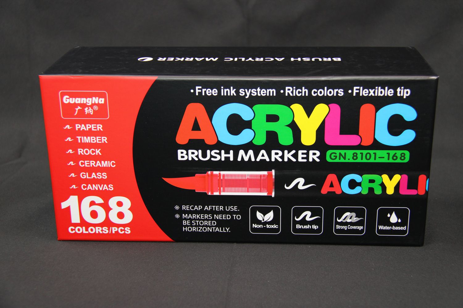 Guangna Acryl brush markers set 168 stuks