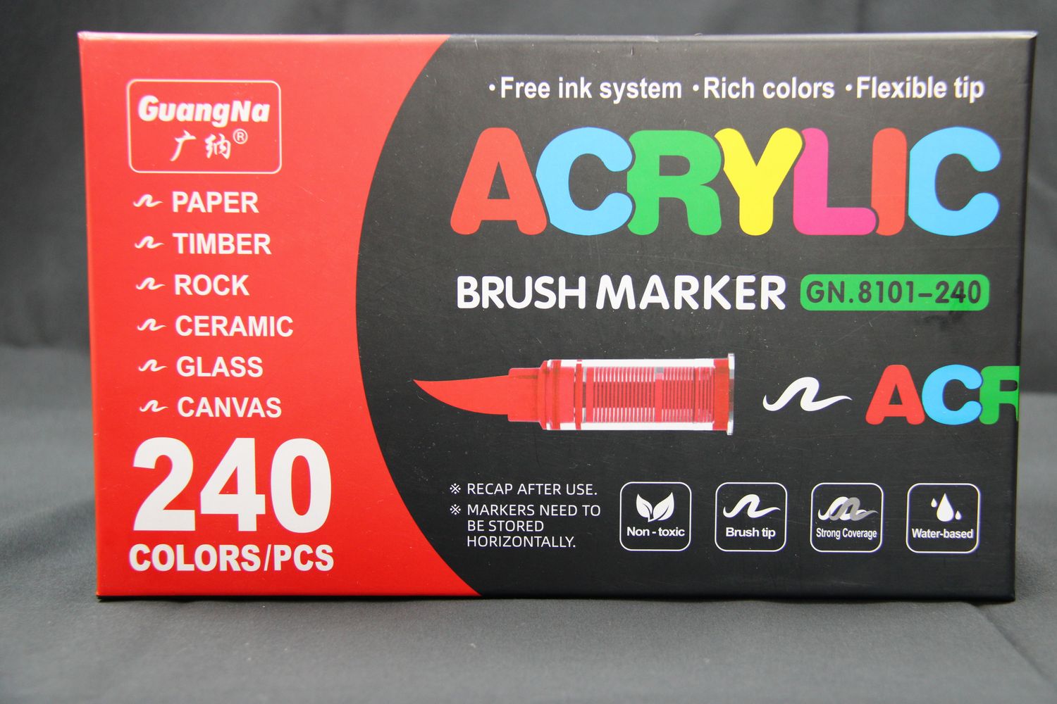 Guangna Acryl brush markers set 240 stuks