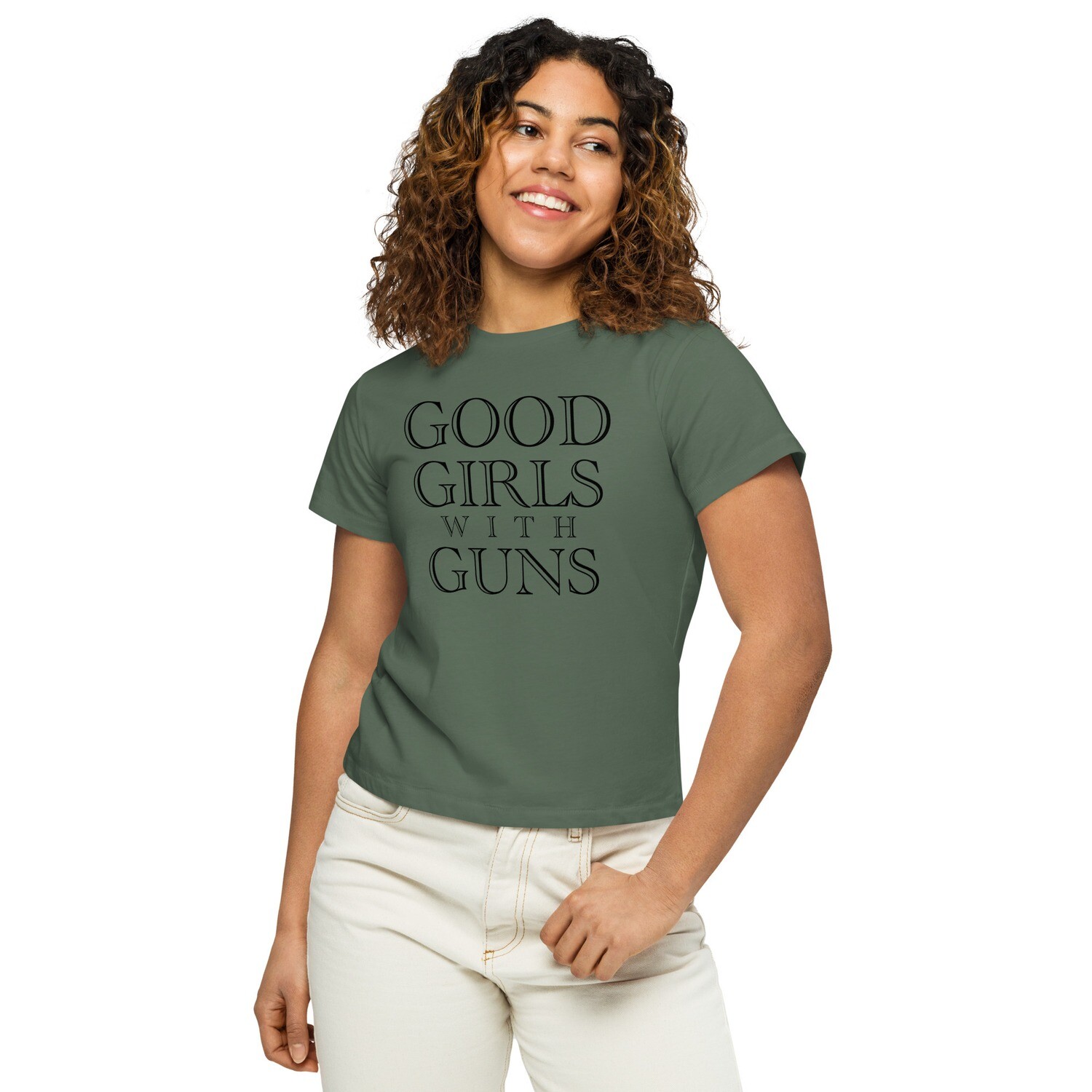 Women’s High-Waisted Tee | Logo Black