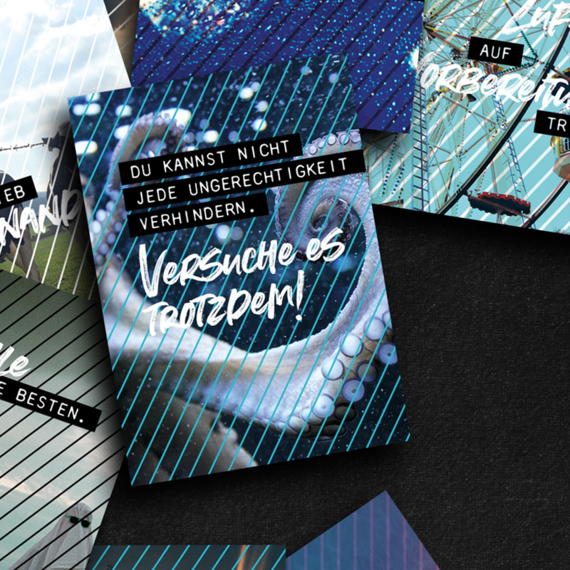 Postkarte *Du kannst nicht jede Ungerechtigkeit verhindern - versuche es trotzdem* Postkarte *Du kannst nicht jede Ungerechtigkeit verhindern - versuche es trotzdem*