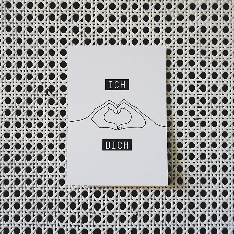 Postkarte *Ich liebe dich* (s/w)