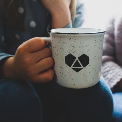 Retro Emaille Tasse *HERZ* (Porzellan)