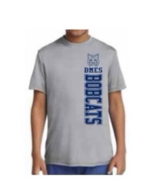 BMES Bobcats Dryfit T-Shirt - GREY - YOUTH