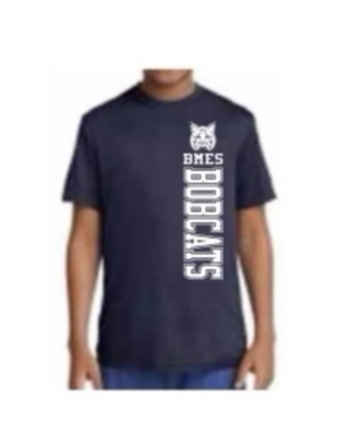 BMES Bobcats Dry-Fit T-Shirts - NAVY - YOUTH