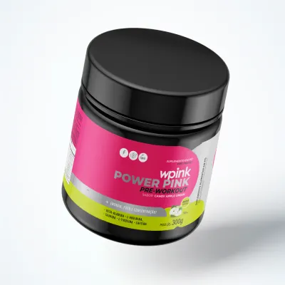 WPink Pré-Treino Super Power Pink Maçã Verde Pote 300G
