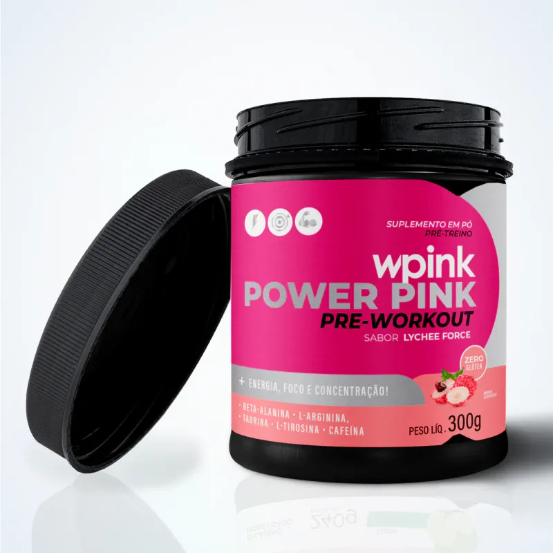 WPink Pré-Treino Super Power Pink Lichia Pote 300G