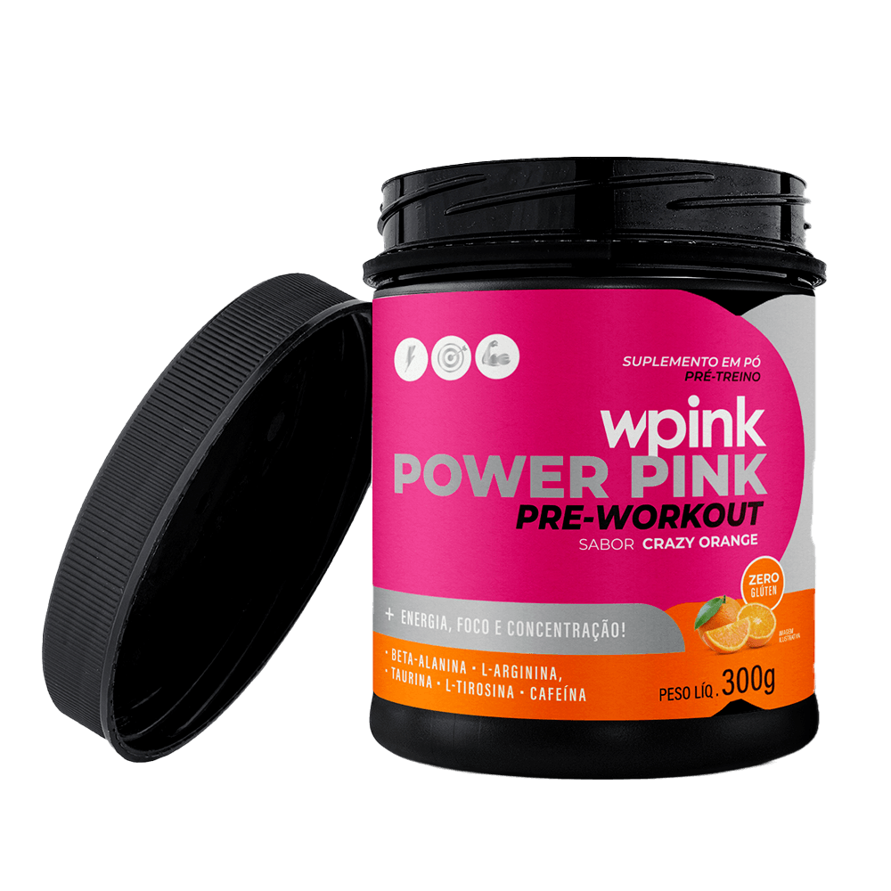 WPink Pré-Treino Super Power Pink Laranja Pote 300G