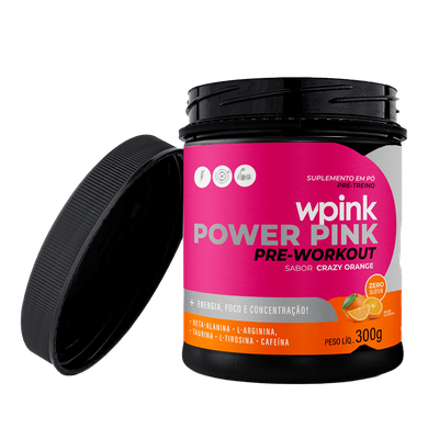 WPink Pré-Treino Super Power Pink Laranja Pote 300G