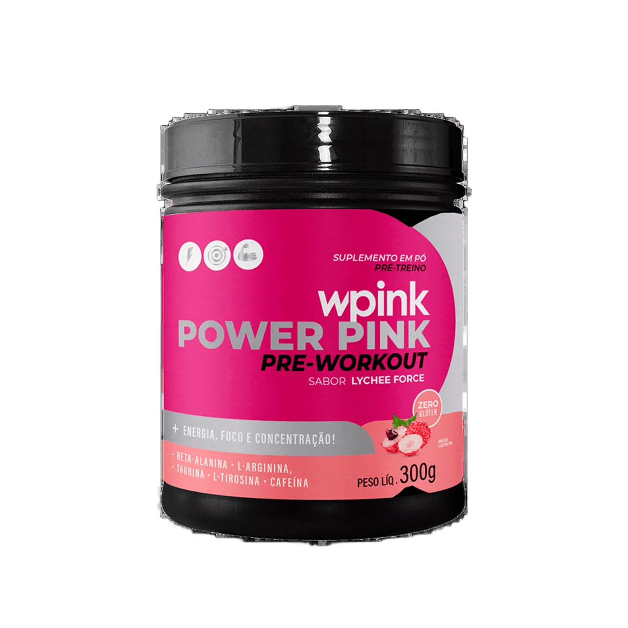 WPink Pré-Treino Super Power Pink Lichia Pote 300G