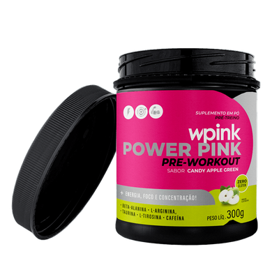 WPink Pré-Treino Super Power Pink Maçã Verde Pote 300G