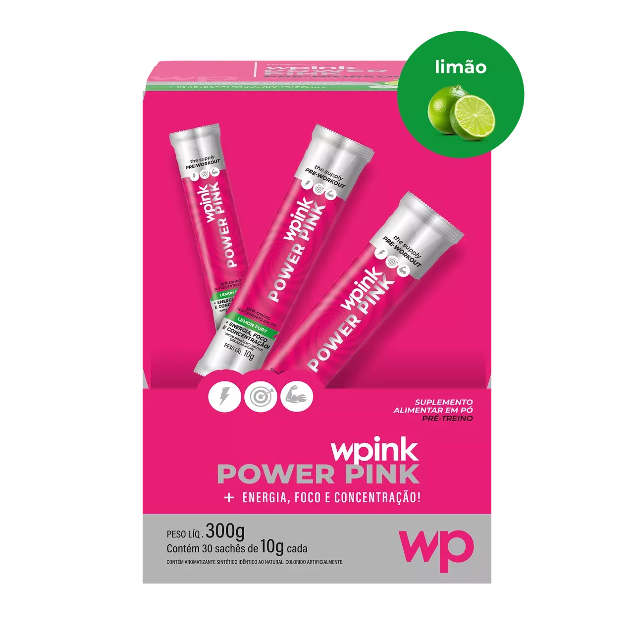 WPink Pré-Treino Power Pink De Limão 300G