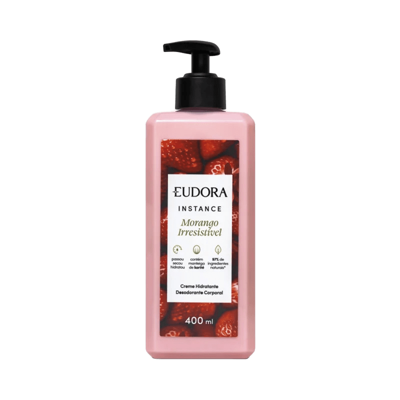Eudora Hidratante Corporal Instance Morango Irresistivel 400ML
