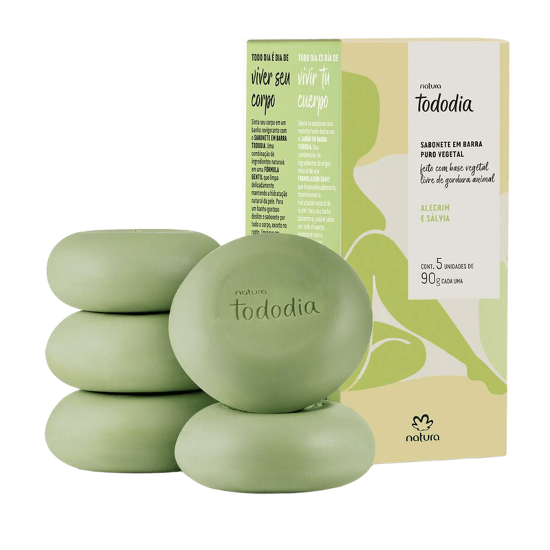 Natura Todo Dia Sabonete Em Barra C/5 (Alecrim e Salvia)