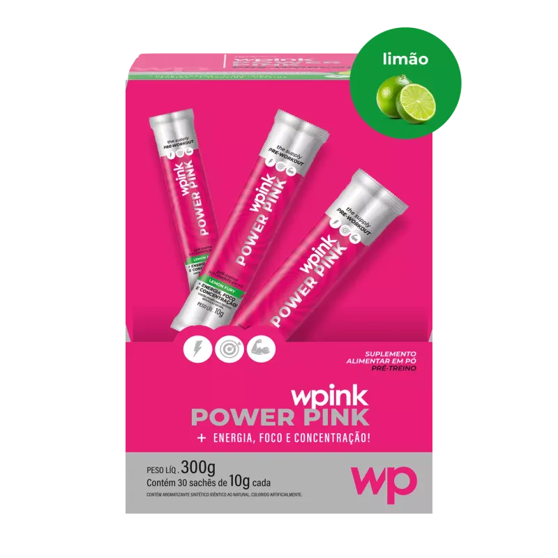 WPink Pré-Treino Power Pink De Limão 300G