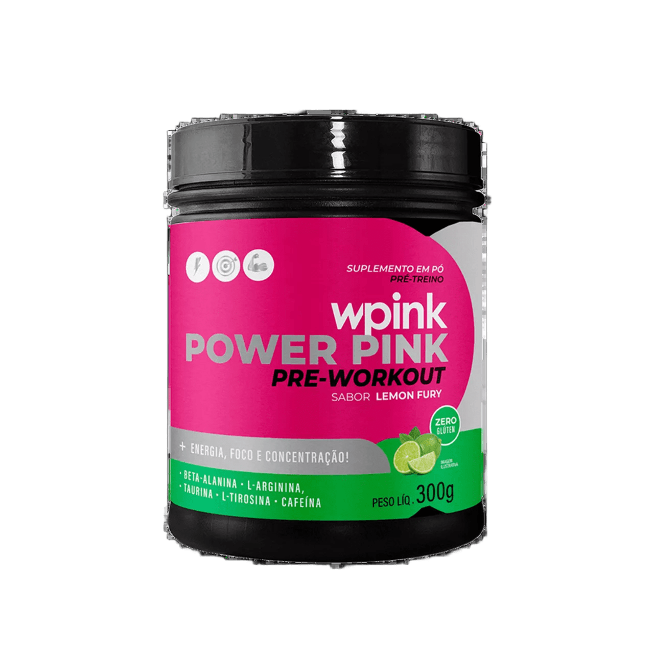 WPink Pré-Treino Super Power Pink Limão Pote 300G