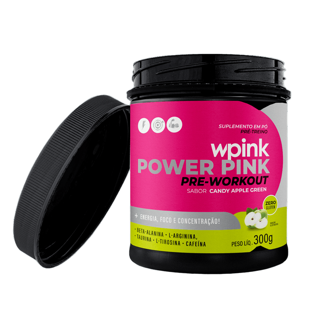 WPink Pré-Treino Super Power Pink Maçã Verde Pote 300G