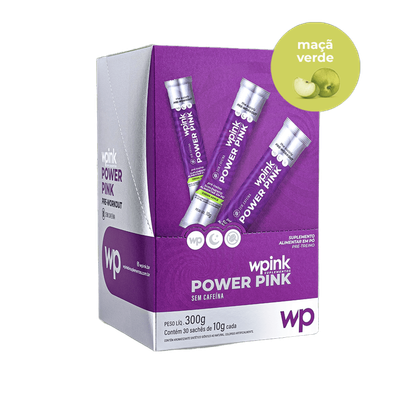 WPink Power Drink Pre Treino Maçã Verde Sem Cafeina 300G