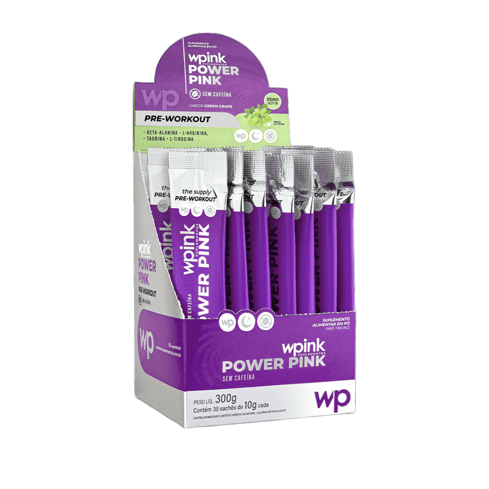 WPink Power Drink Pre Treino Uva Verde Sem Cafeina 300G