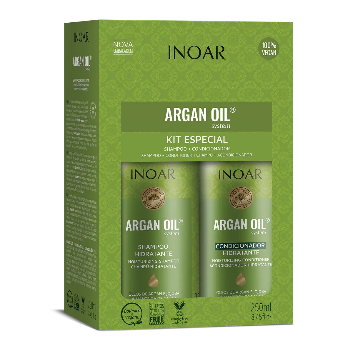 INOAR Argan Oil System Hydrating Duo Kit (Shampoo &amp; Conditioner) 250ML