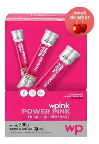 WPink Pré-Treino Power Pink De Maçã Do Amor 300G