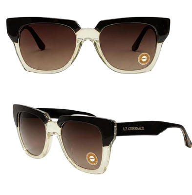 Chilli Beans Óculos de Sol Gatinho Preto e Cristal com Lentes Degradê Marrom (Feminino)