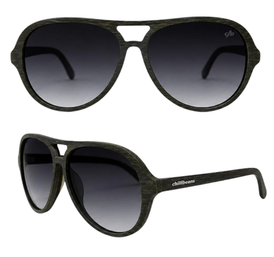 Chilli Beans Óculos de Sol Aviador Verde Militar Texturizado com Lentes Degradê Cinza (Unissex)