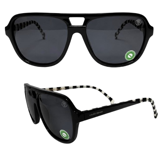 Chilli Beans Óculos de Sol Aviador Preto com Lentes Cinza Escuro (Unissex)