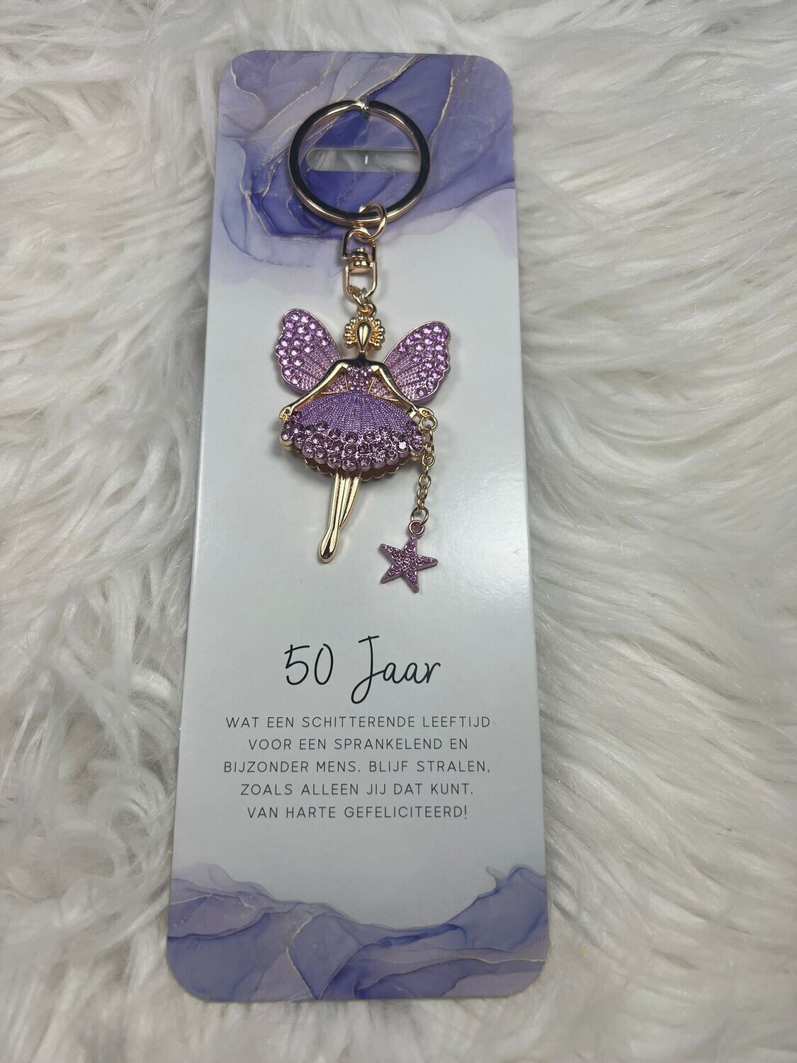 Sleutelhanger Sprankelende engel - 50 jaar