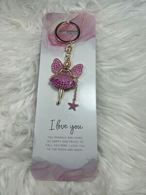 Sleutelhanger Sprankelende engel - I love you