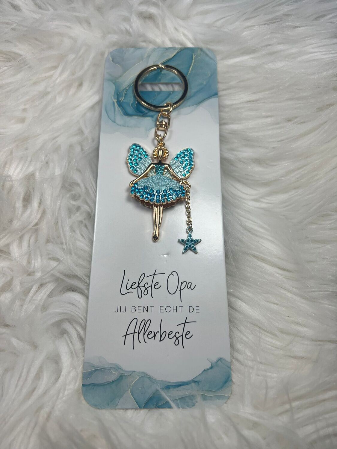 Sleutelhanger Sprankelende engel - Liefste Opa