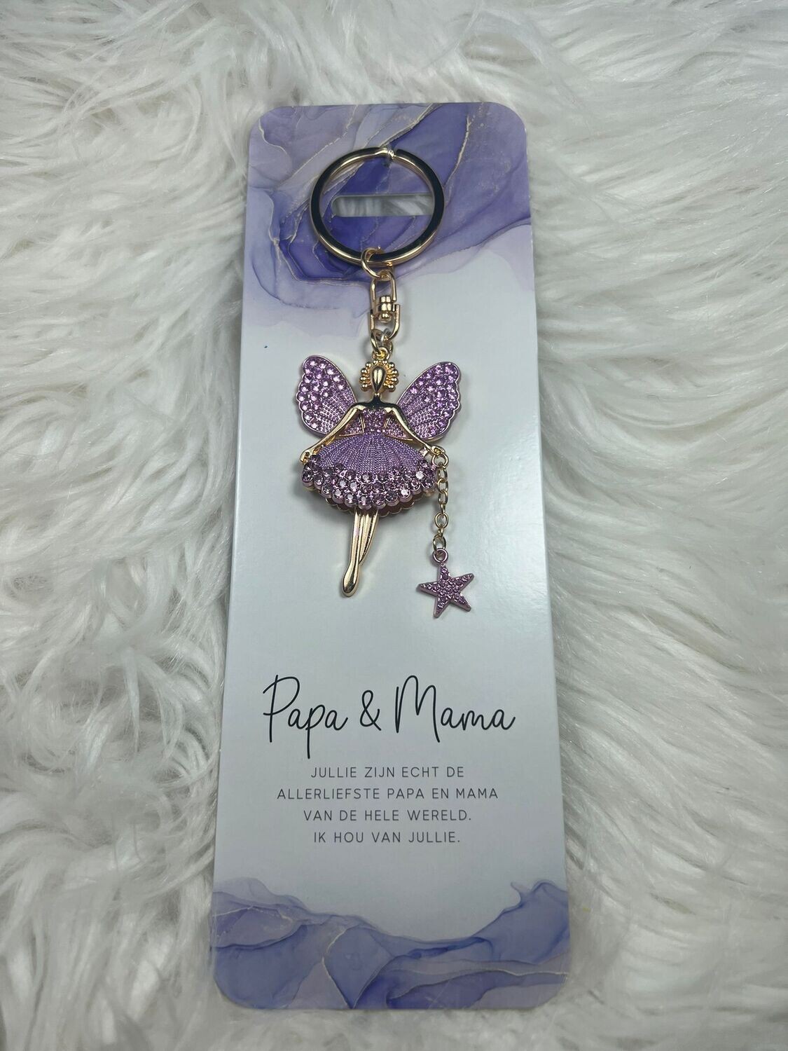 Sleutelhanger Sprankelende engel - Papa &amp; Mama