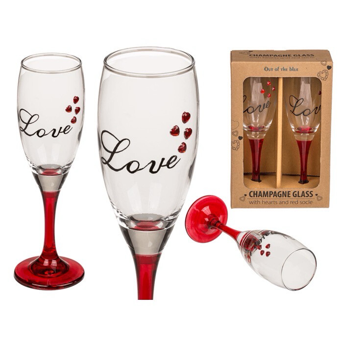 Set Champagne Glazen Love