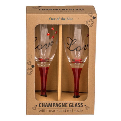 Set Champagne Glazen Love