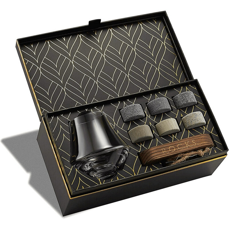 Set Whiskey Chilling Stones Met Glas
