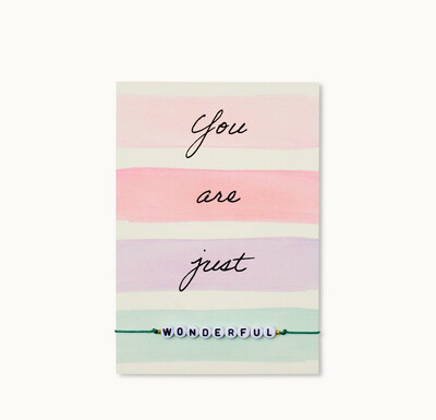 Kaart Met Armband You Are Just Wonderful