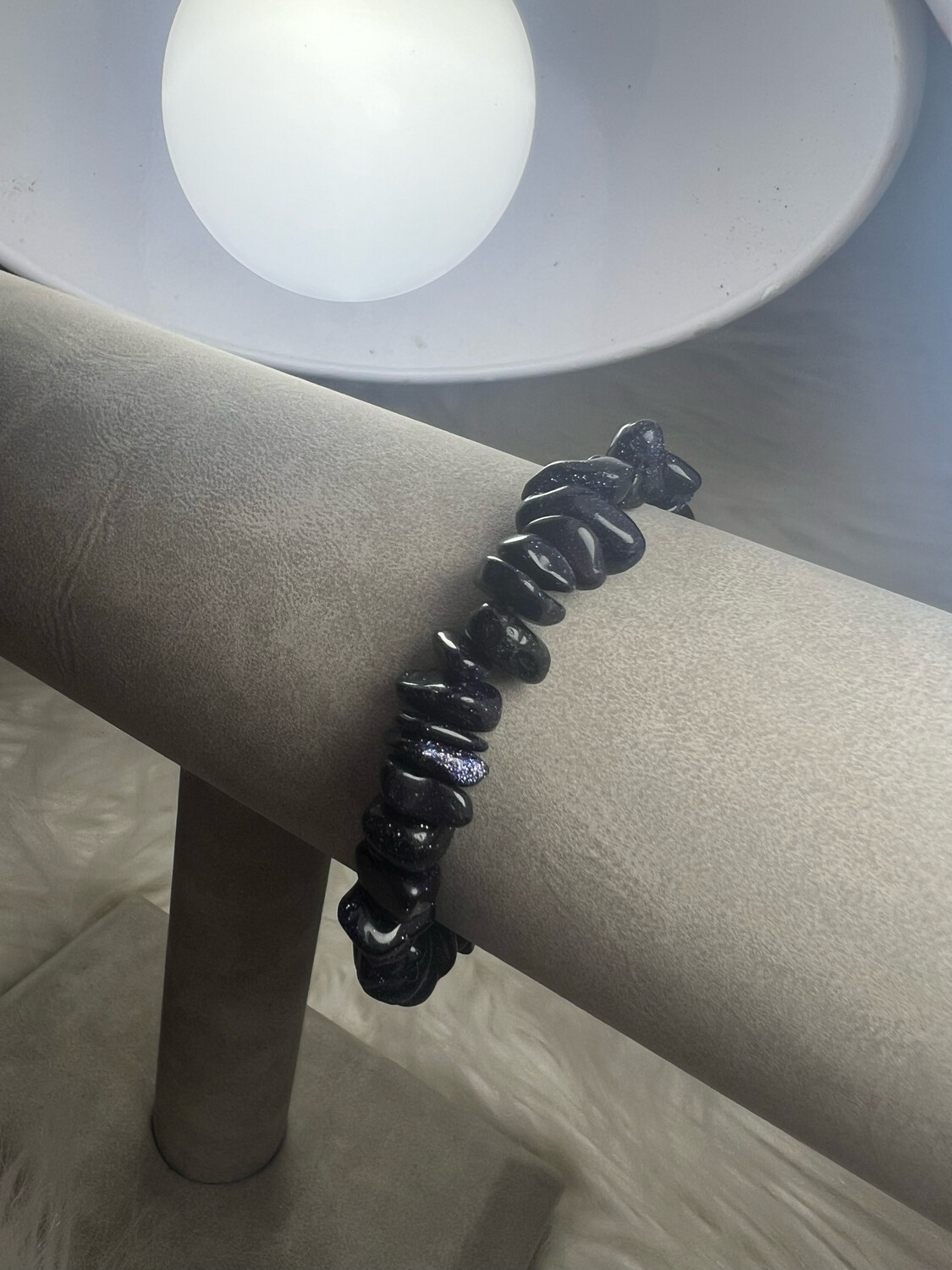 Edelsteen Armband Goudsteen Blauw Chips
