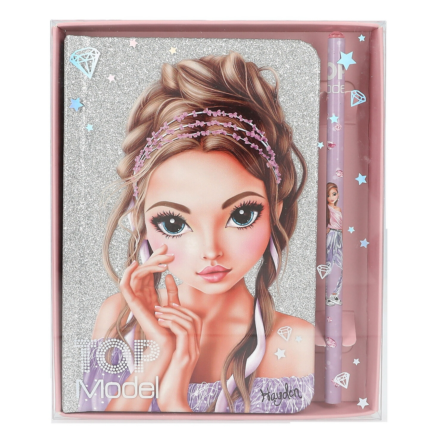 TOPModel Notitieboek Met Potlood Glitter Queen
