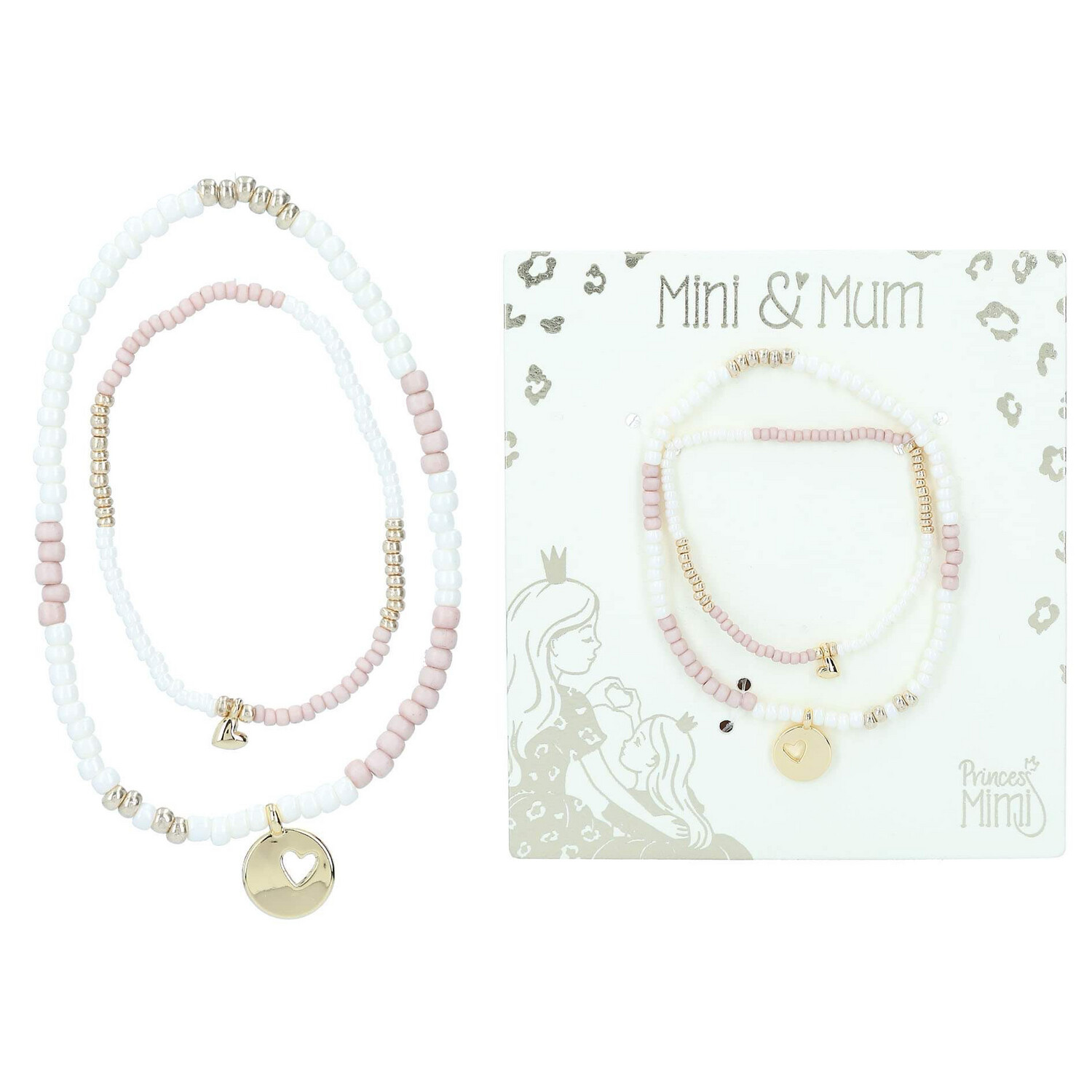 Princess Mimi Armbanden Mini &amp; Mum Beige/Nuderoze