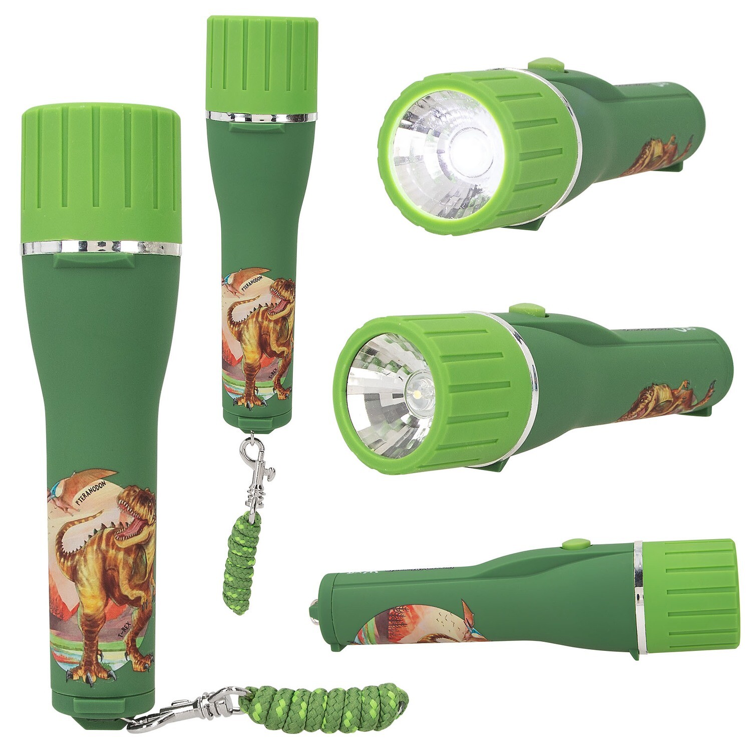 Dino World Zaklantaarn Met Timer, kleur: Groen